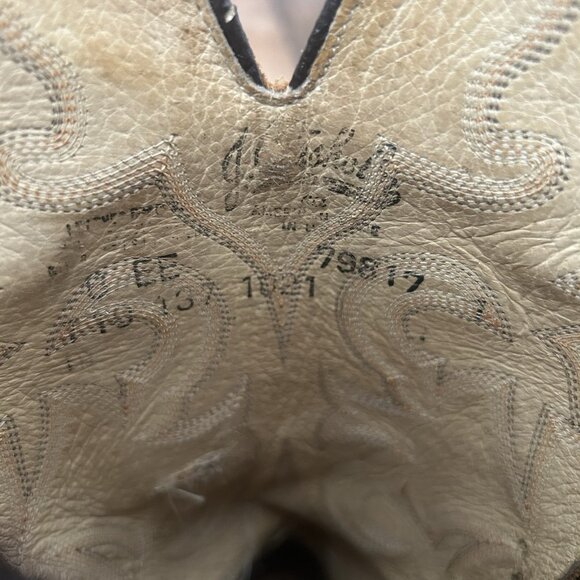 J Chisholm Vintage Ostrich Leg Western Cowboy Boots Mens 8 EE - Picture 5 of 12